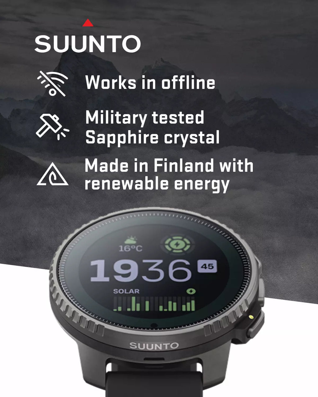 Suunto Vertical Watch, All Black, One Size