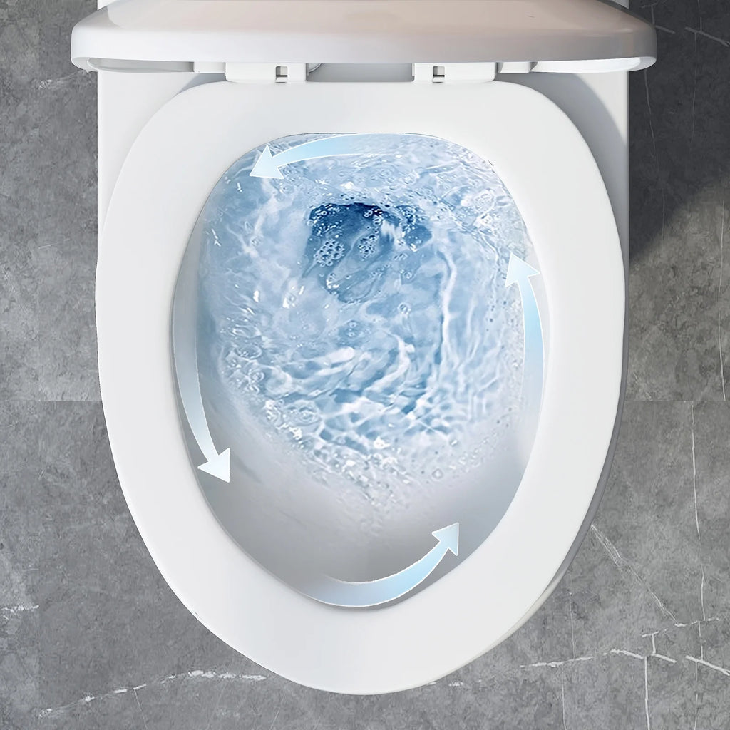 Puremind One-Piece Elongated Ceramic Toilet,4/6 Dual Flush 1.28 Gpf, White (27.6''Dx15''Wx29.5''H)