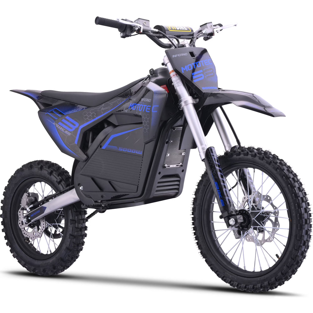 MotoTec 72v Pro Electric Dirt Bike 5000w Lithium Blue