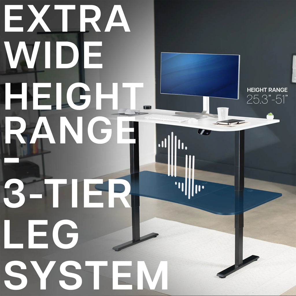 VIVO Reclaimed Wood / Black 63�?x 32�?Electric Height Adjustable Stand Up Desk