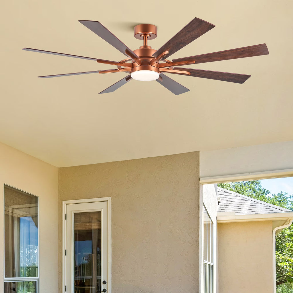 Bestco 60" Ceiling Fan with Light Kit and Remote Control for Farmhouse Living Room