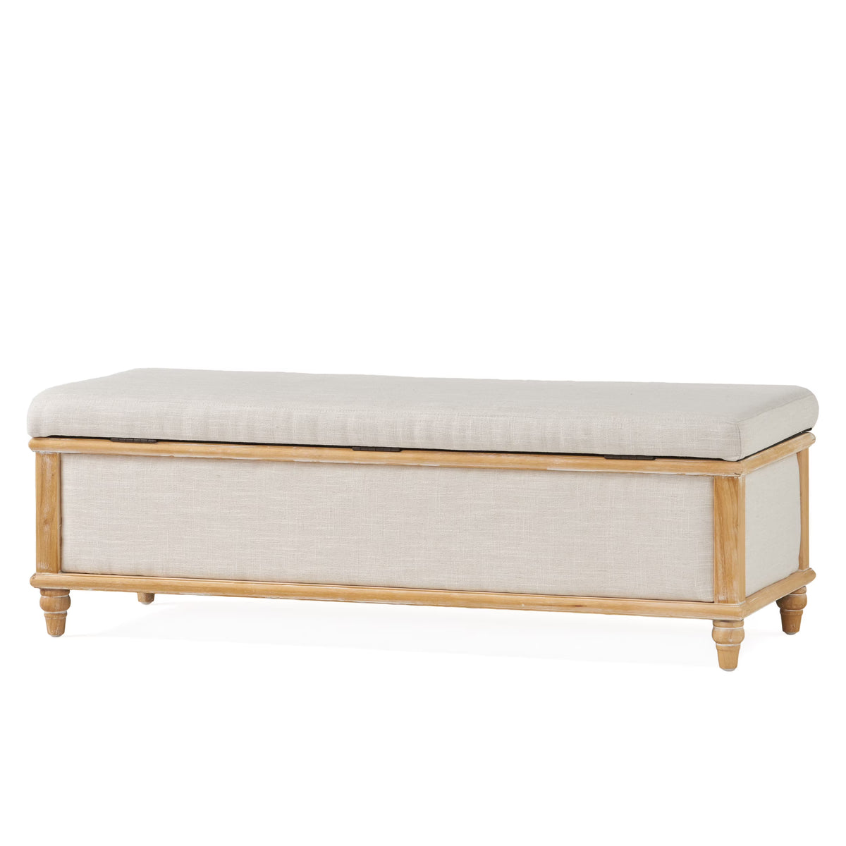 Noble House Hampton Contemporary Fabric Upholstered Storage Ottoman, White and Blue Floral