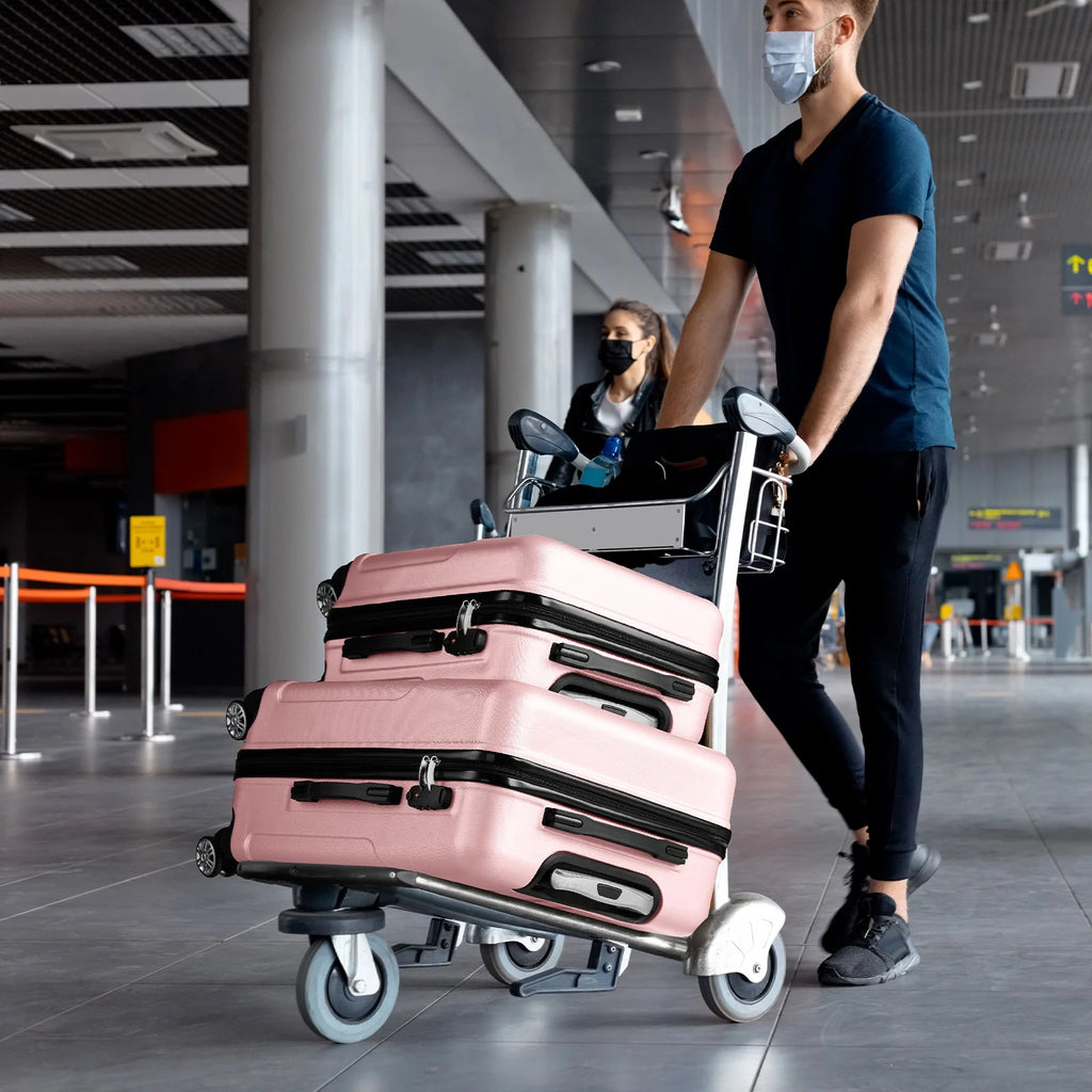 Zimtown 3 Piece Nested Spinner Suitcase Luggage Set With TSA Lock Royal Blue