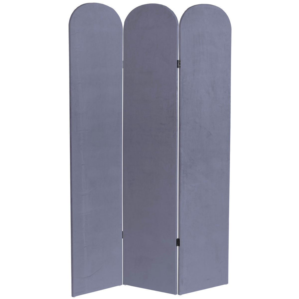 6 ft. Classic Arch Velvet Room Divider Lilac 3 Panel