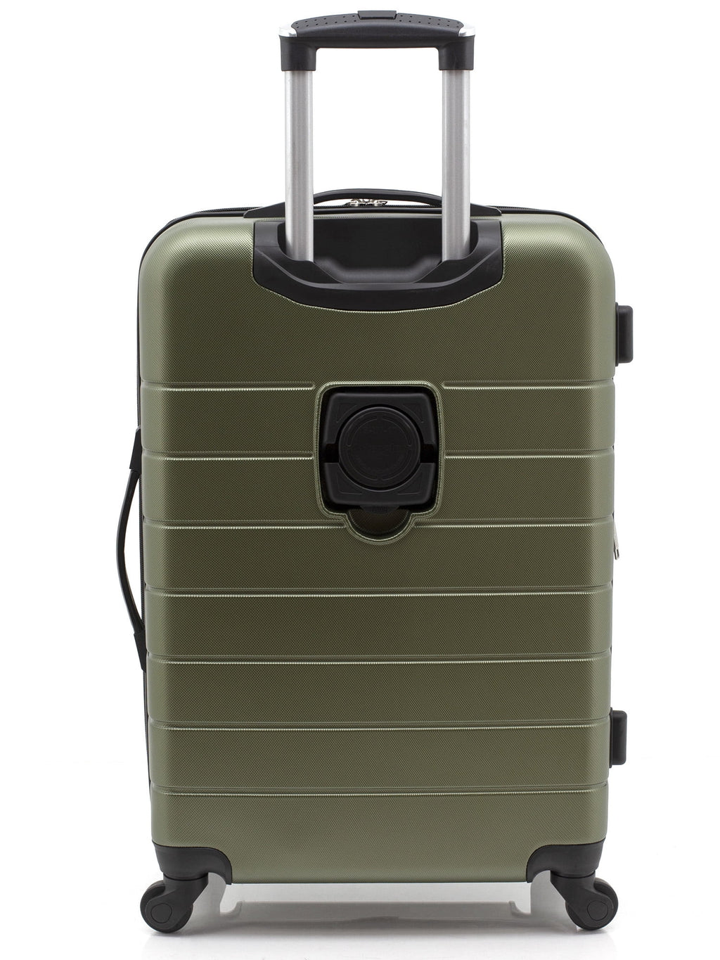 Wrangler 3 Piece Luggage Set with Cup Holder and USB Port, Olive Green