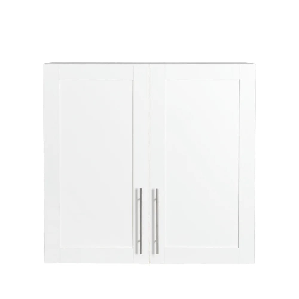 Stackable Wall Cabinet,Solid Wood Storage Cabinet with Adjustable Shelves and Doors,Console Table Side Table for Hallway,Sideboard Buffet Cupboard for Kitchen, 15.75" D x 15.75" W x 70.87" H, White