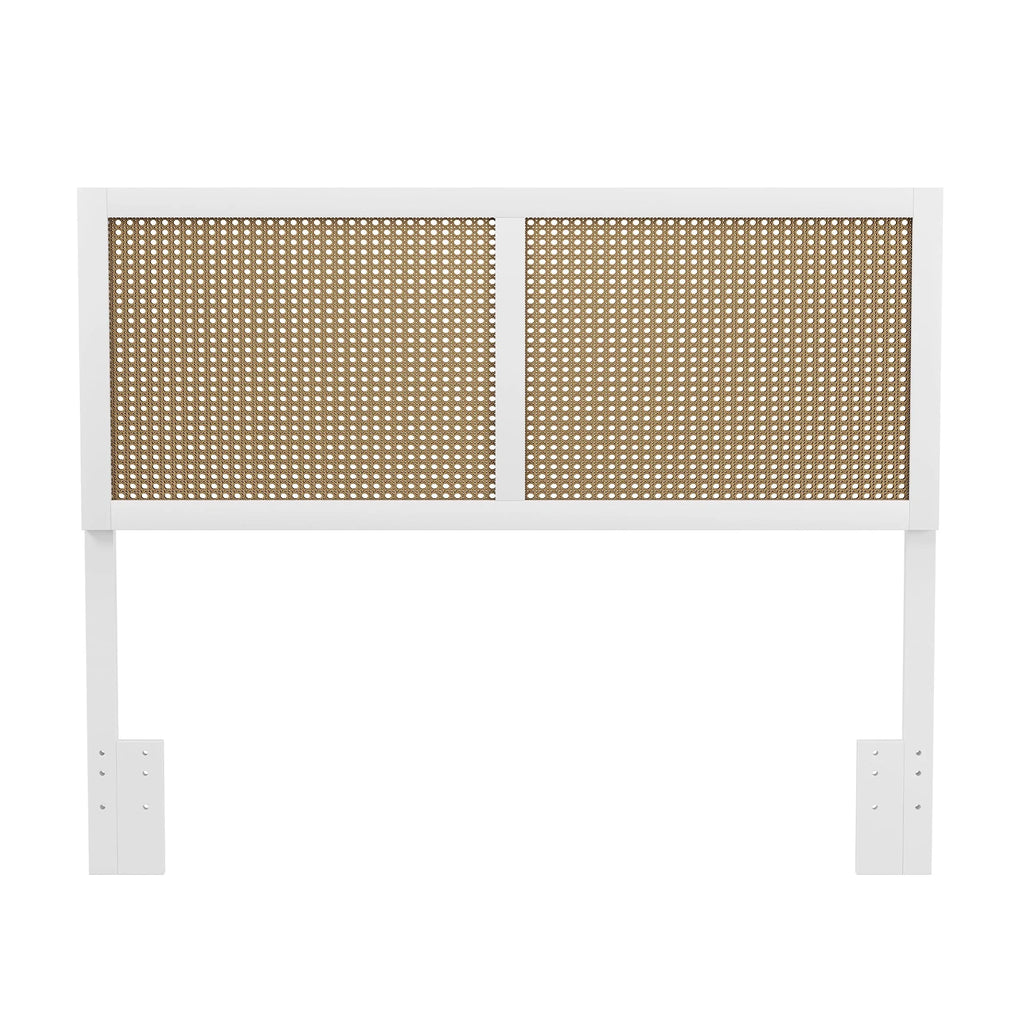Hillsdale Furniture Serena Wood and Cane Panel Full/Queen Headboard, White