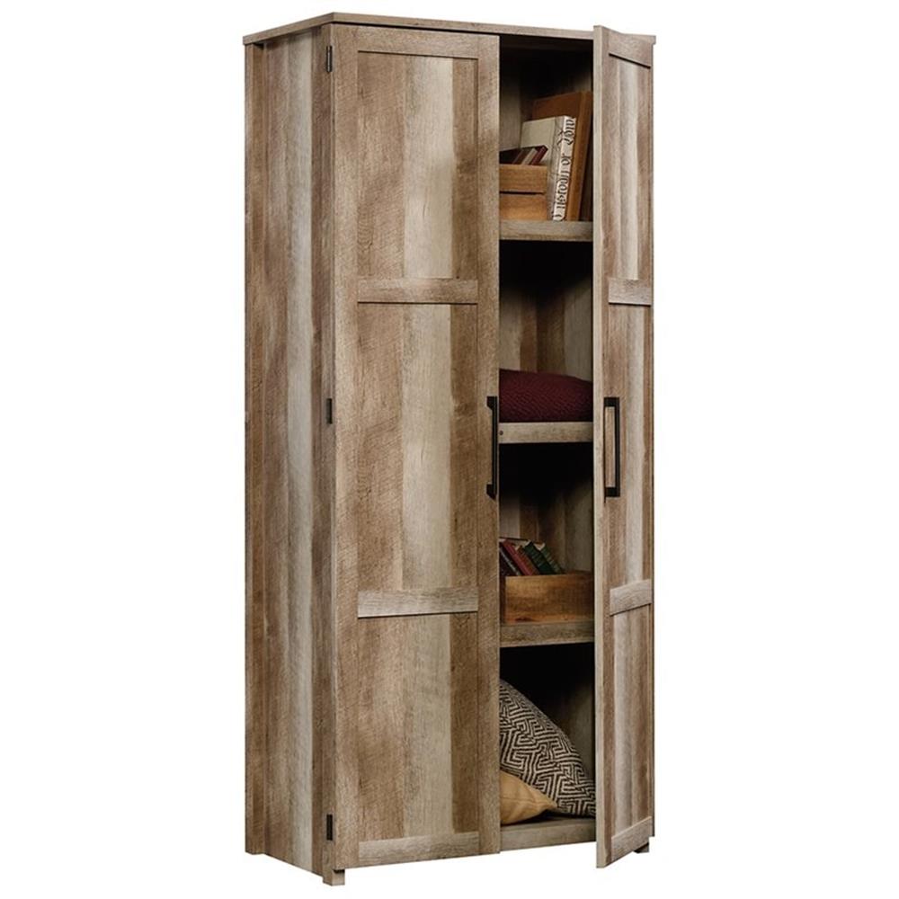 Pemberly Row Contemporary Engineered Wood Pantry in White Finish