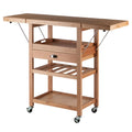 Winsome Wood Barton Drop Leaf Kitchen Utility Cart, Bamboo Finish