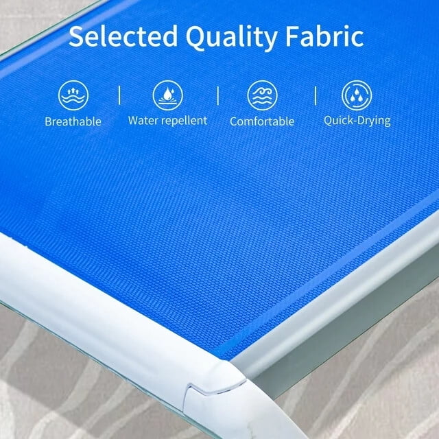 Domi Outdoor Living Chaise Lounge Chair Aluminum Adjustable Pool Lounge Chair��With All-Weather Textilene for Deck, Lawn, Backyard ��1 Grey Chair��