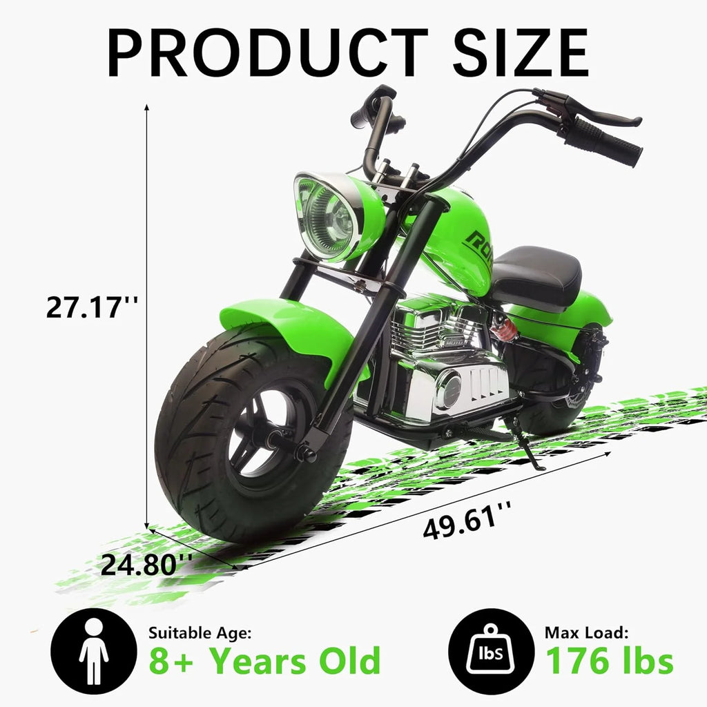 DEYGIA 24V 250W Kids Electric Dirt Bike, 12.5 MPH & 10-Mile Range, 176lb Capacity, Dual Suspension + Disc Brake, Twist Throttle - Electric Motorbike for Ages 8-14