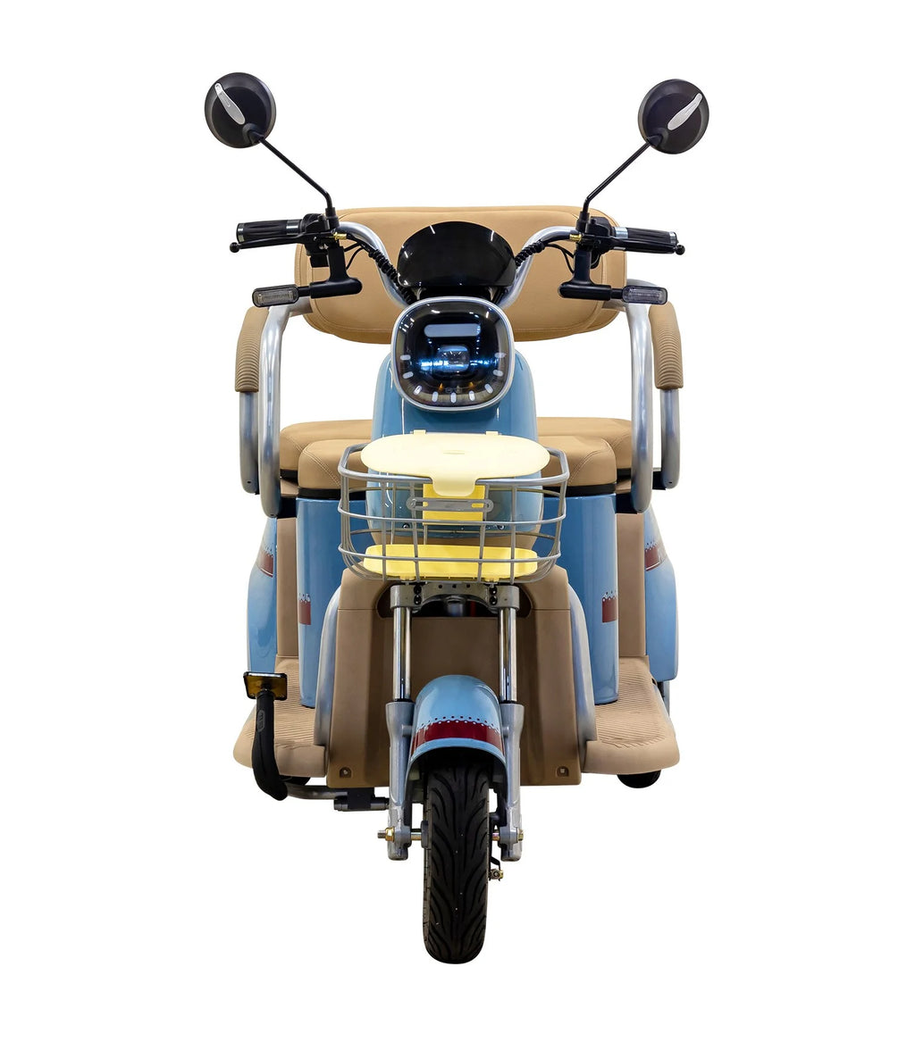 Massimo MGC E-Trike 3-Wheel Electric Cart – 17 MPH, 2-Seater Adult Scooter – Blue