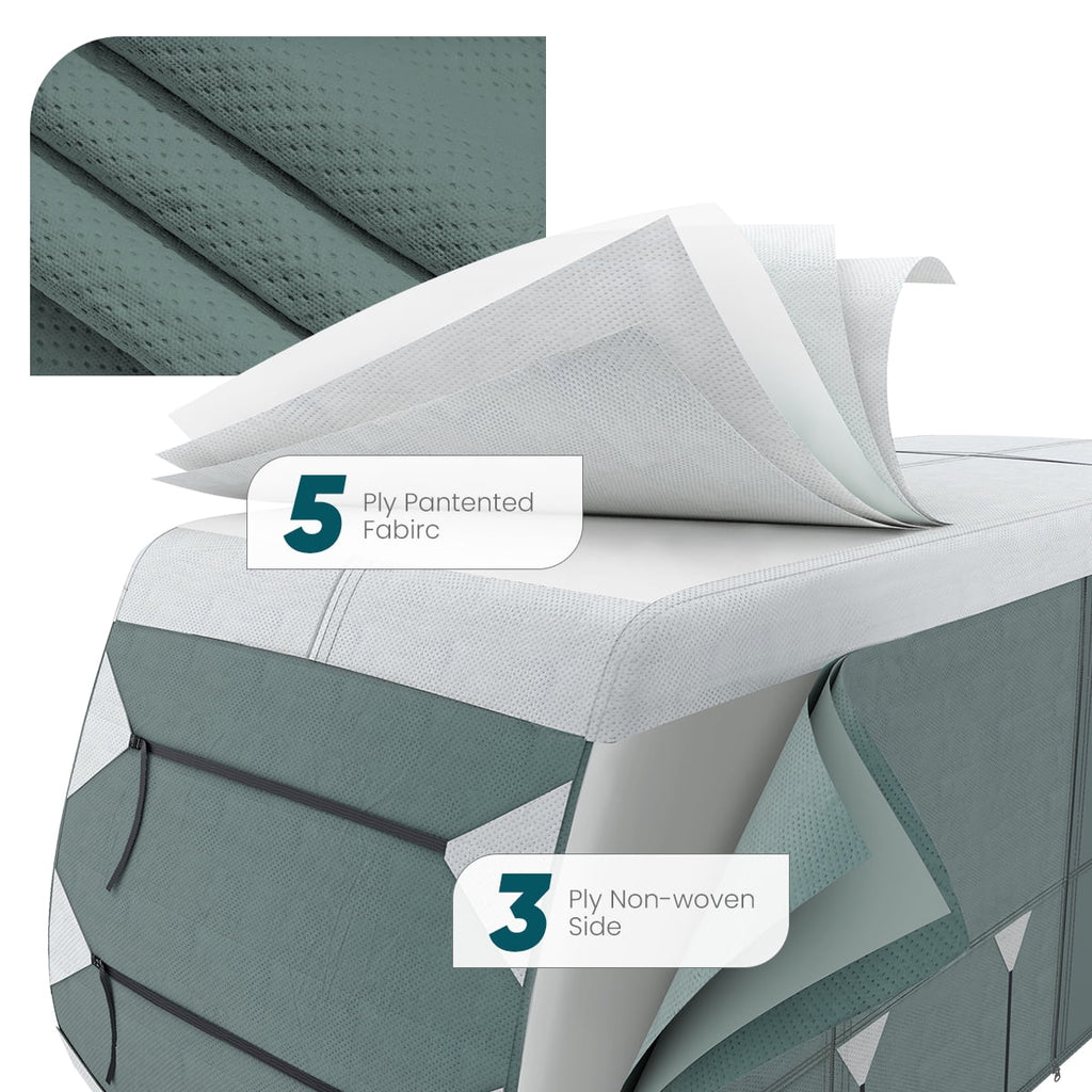 KING BIRD Upgraded Travel Trailer RV Cover, Extra-Thick 5 Layers Anti-UV Top Panel, Deluxe Camper Cover, Fits 27'- 30' RV Cover -Breathable, Water-Repellent, Rip-stop with 2Pcs Straps & 4 Tire Covers