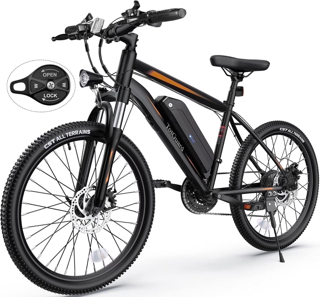 TotGuard Electric Bike for Adults, 26" Ebike 350W Adult Electric Bicycles, Electric Mountain Bike with 36V 10.4Ah Battery, Suspension Fork, Shimano 21 Speed Gears