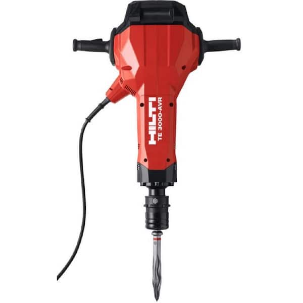 15 Amp 120V Hex 28 Corded 32.3 in x 23.1 in. x 8.6 in. TE-3000 AVR Electric Jack Hammer with Trolley, Cord and Chisels