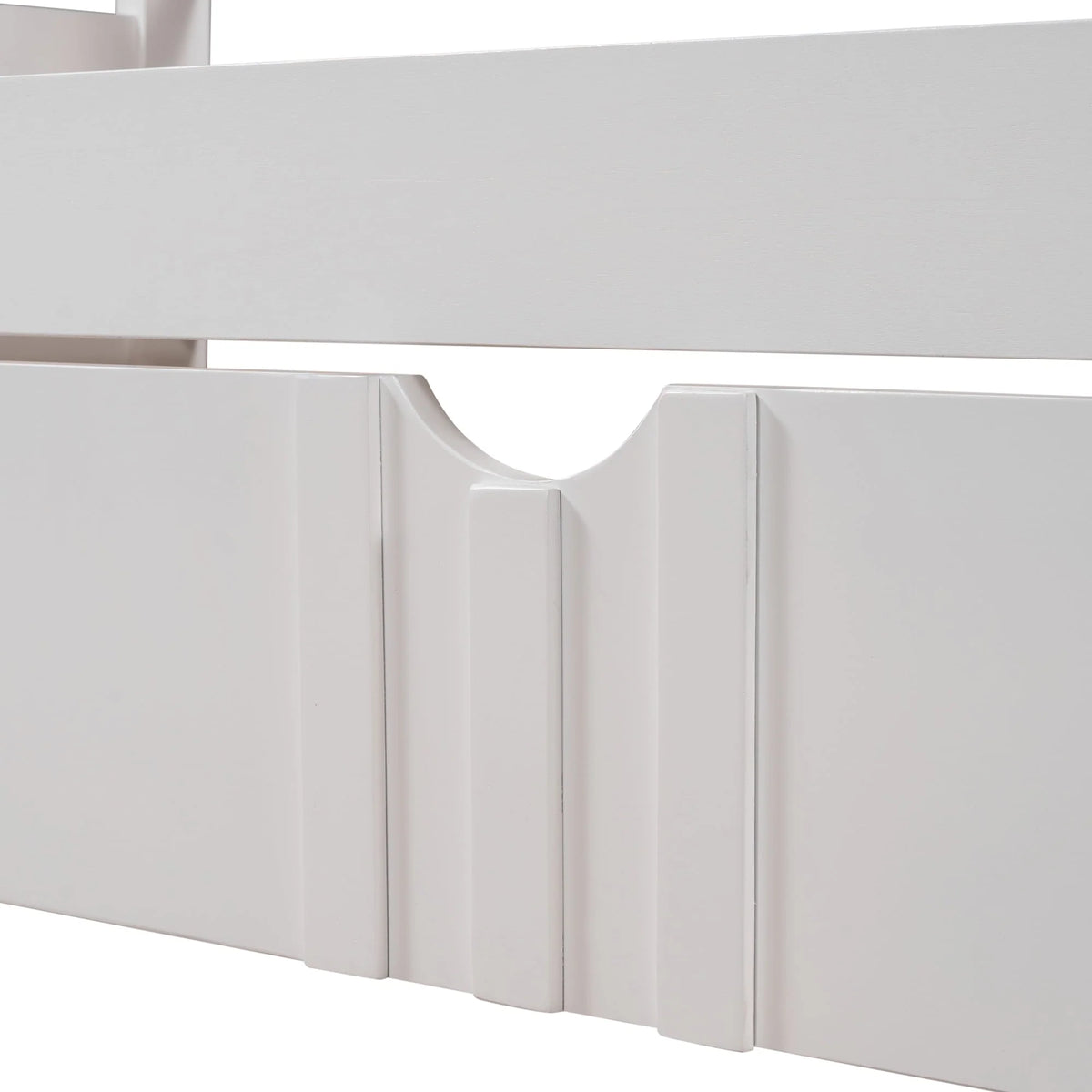 Daybed with Trundle Included, Full Size Daybed Bed Frame with Headboard and Footboard, Living Room Sofa Bed with Pull Out Bed, Wood Single Bed for Kids Boys Girls, No Box Spring Needed, White, J948
