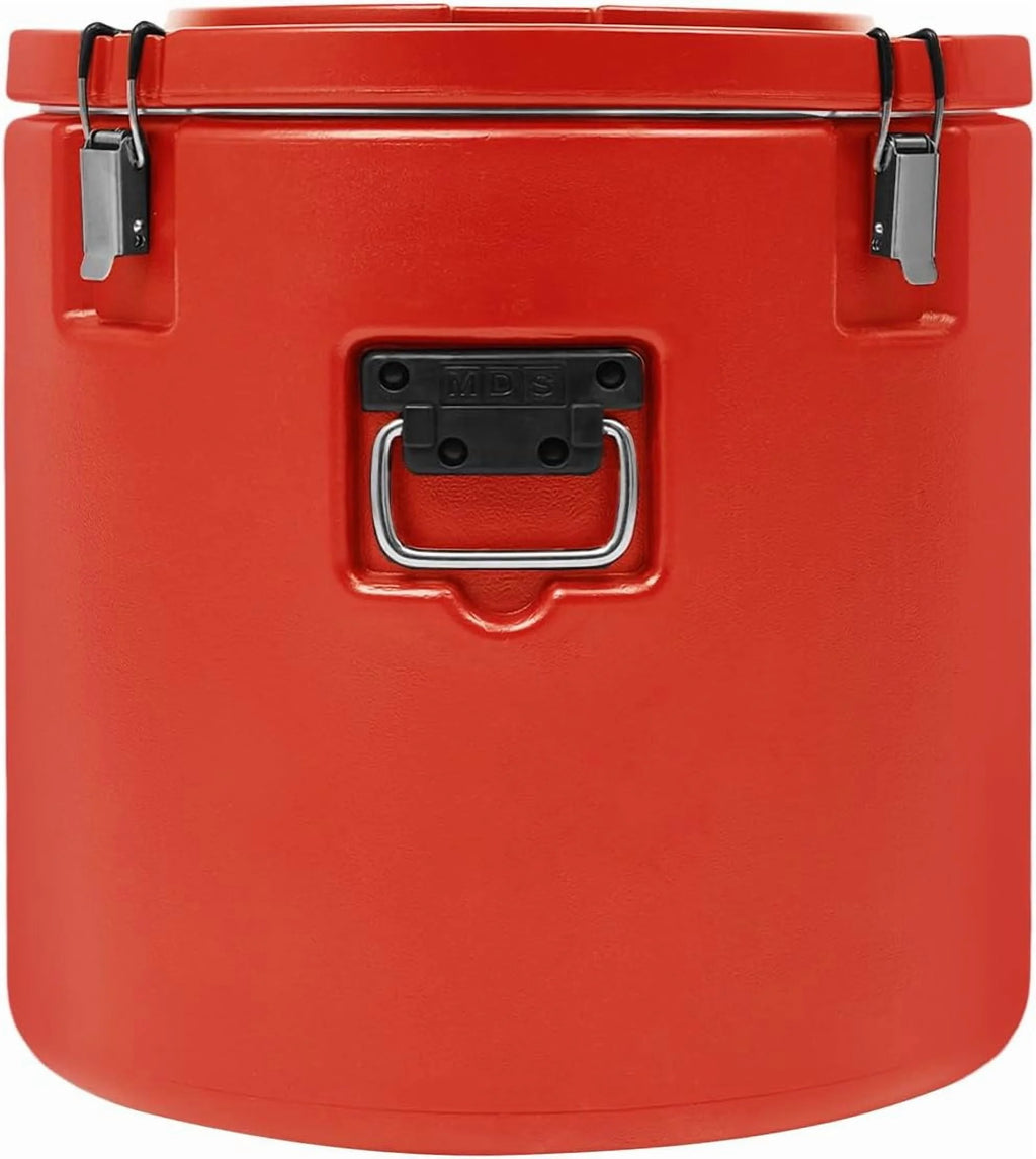Insulated Soup Carrier Coolers,  2.5 Gallon Food Warmer/Coolers Box for Food Storage, Large Stainless Steel Leakproof Lid Insulated Soup Container (Red)