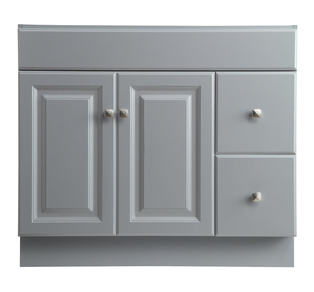 Design House Wyndham 36" Solid Wood Ready to Assemble 2-Door and 2-Drawer Bathroom Vanity Cabinet, White
