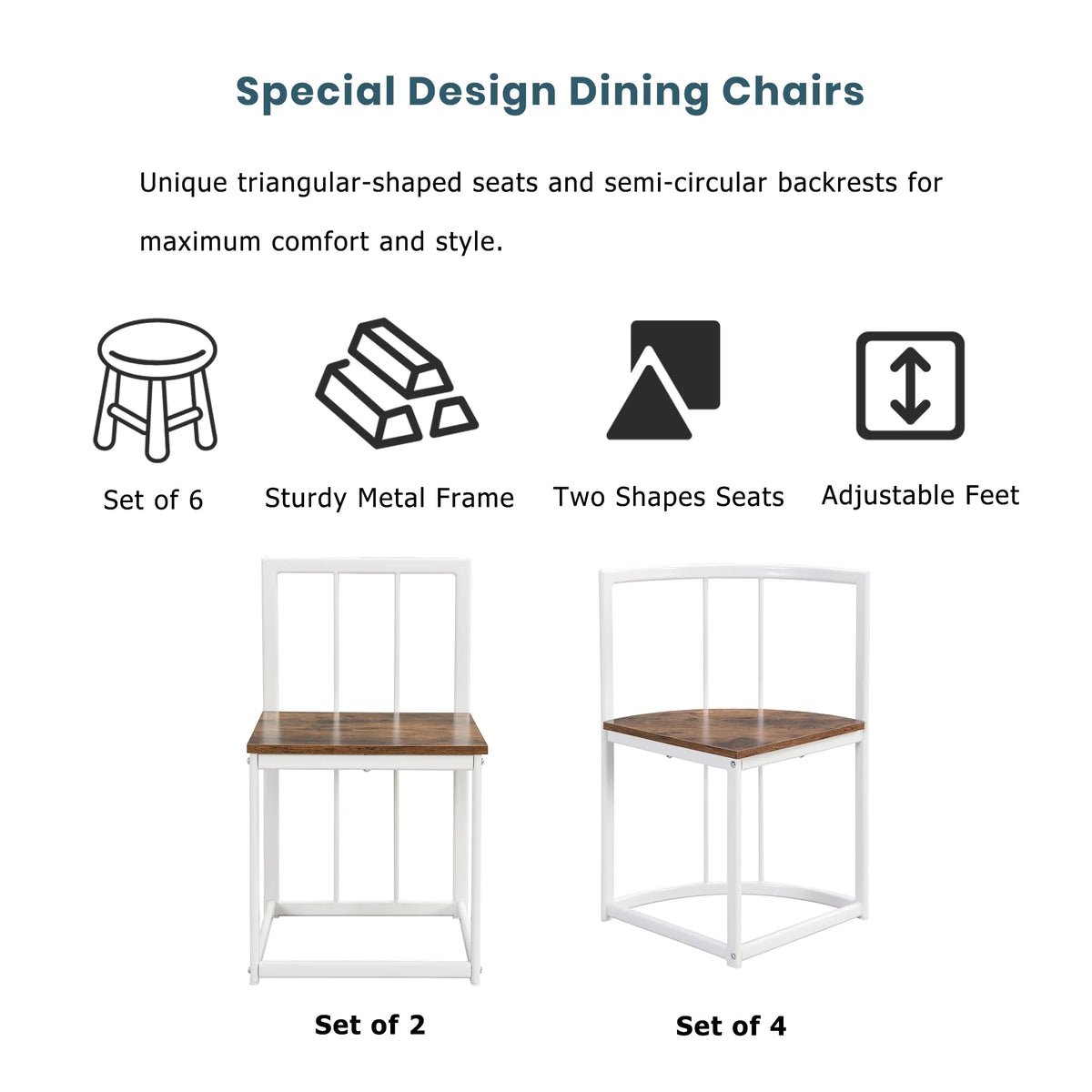 7-Piece Dining Table Set with 6Stools - Industrial Compact Kitchen Table & Chairs Sets, Space-Saving Design for Apartment, Small Space, Breakfast Nook