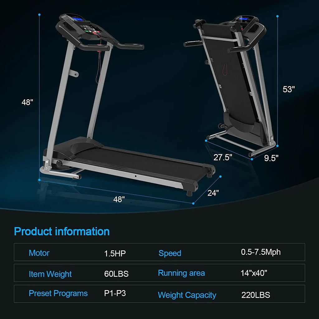 SWERTOY Treadmill Foldable Treadmill for Home Electric Treadmill Workout Running Machine Treadmill with LCD Monitor for Home & Office & Gym