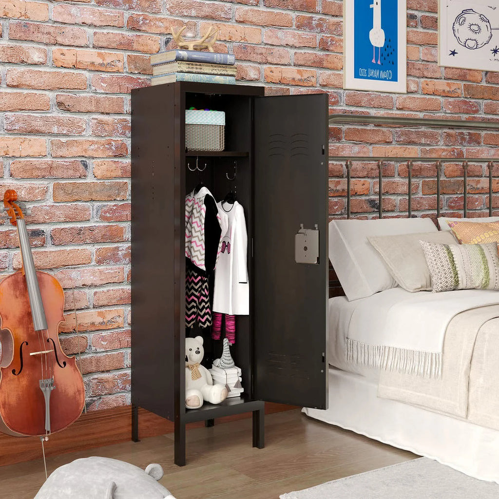 MIIIKO Metal Storage Locker, Industrial Storage Cabinet with Doors and Shelves, Stylish and Sturdy 6 Compartment with Lockable Doors, for Home Office, Club and Bar