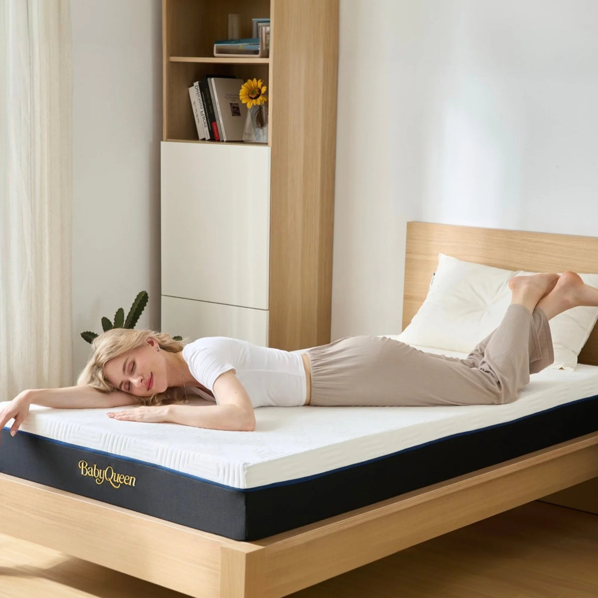 BabyQueen Twin Size Mattress 6" Medium Firm Gel Memory Foam Twin Mattress for Pressure Relief, Bed in a Box, Breathable Cooling Layers, Certified Safe Materials
