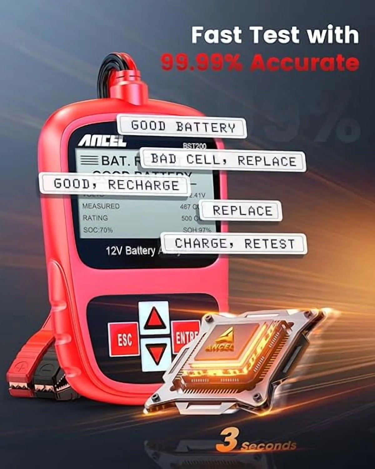 ANCEL BST200 Car Battery Tester with ANCEL BM700 Fit for BMW Full System Diagnostic OBD2 Scanner