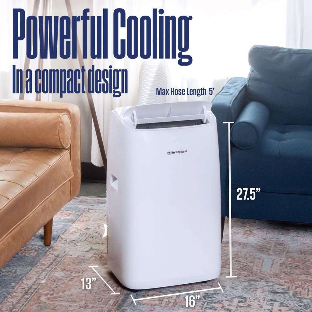 Westinghouse 12,000 BTU Portable Air Conditioner & Dehumidifier with Remote & Smart App, up to 550 Sq Ft
