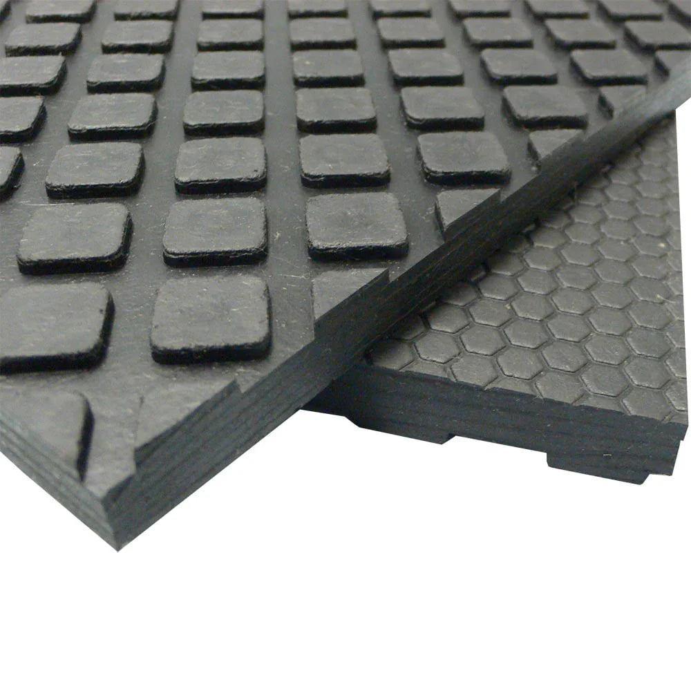 Rubber-Cal "Maxx-Tuff" Rubber Mat - Heavy Duty Rubber Floor Protection Mat - Black in color - 1/2 in x 4 ft x 6 ft