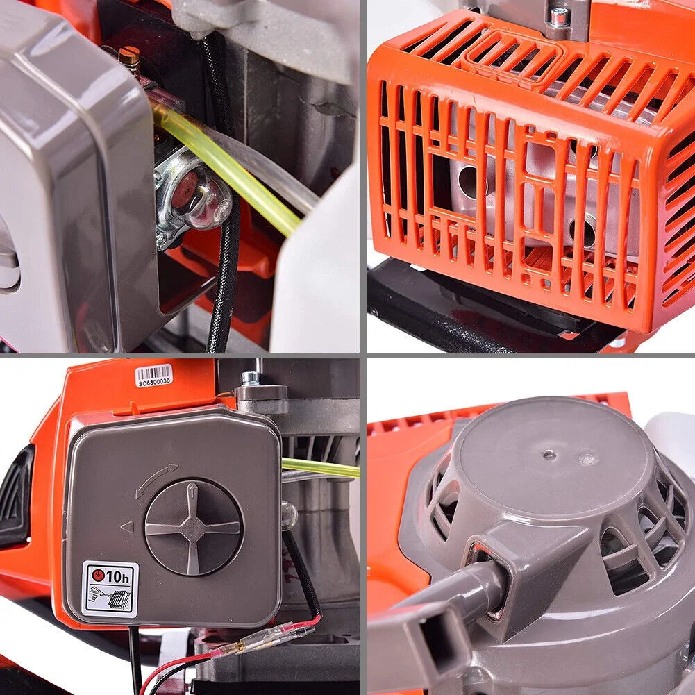 PRIJESSE Gas Powered Earth Digger Post Hole Digger with 3 Extension Rods + 3 Auger Drill Bits