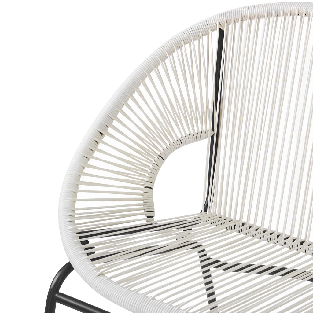 Aspen Modern Outdoor Patio Basket Loveseat, Hammock Weave Design, Metal Frame, Green
