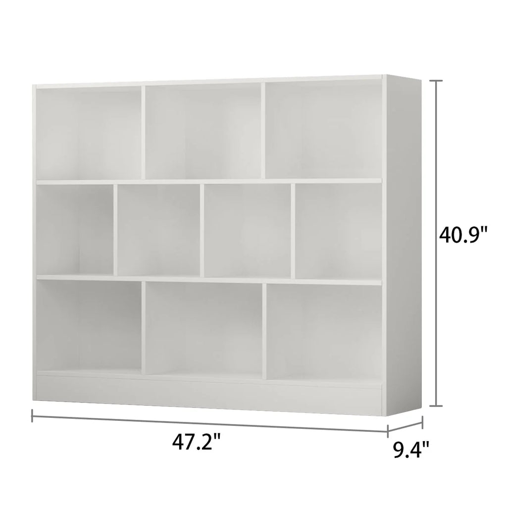 FUFU&GAGA 10-Cube Storage Shelf, Multipurpose Cubby Shelving Unit Display Storage Bookcase Bookshelf, Storage Cubes Organizer Cabinet for Home Office Living Room Bedroom, White(L 47.2in)