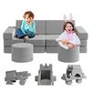 13Pcs Kids Couch, Wanan Toddler Couch Kids Sofa Couch, Kids Fold Out Couch for Playroom Bedroom, Modular Couch for Boys and Girls, Play Couch Sofa for Kids, Blue