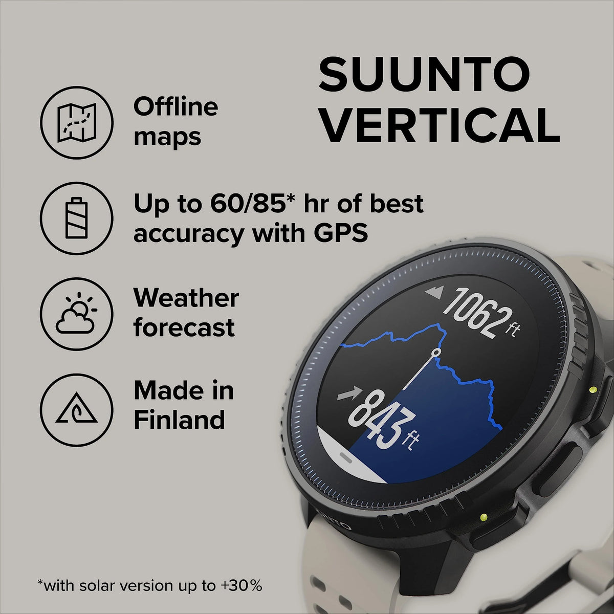 Suunto Vertical Watch, All Black, One Size