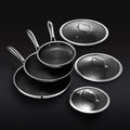 Hybrid Fry Pan Set With Lids, 6-pc