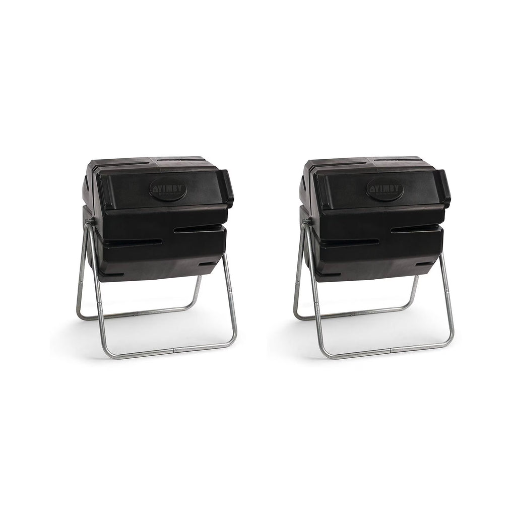 FCMP Outdoor 37 Gallon Single Chamber Roto Tumbling Compost Bin, Black
