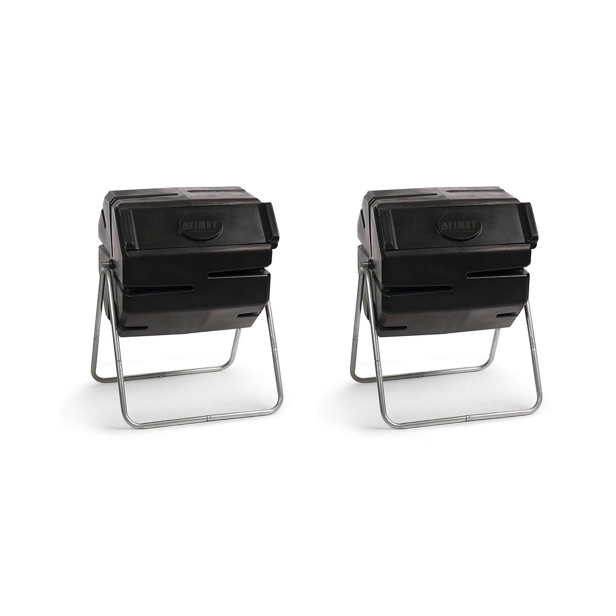 FCMP Outdoor 37 Gallon Single Chamber Roto Tumbling Compost Bin, Black