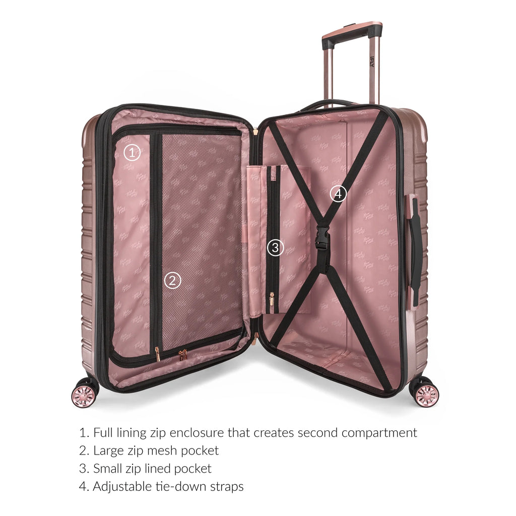 iFLY Hardside Fibertech 3.0 2 Piece Set, 20" Carry-on and 28" Checked Luggage, Gadget Gray
