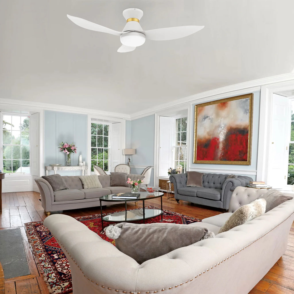 Smaair 45" Smart Ceiling Fan with Remote and Dim Light for Indoor and Outdoor