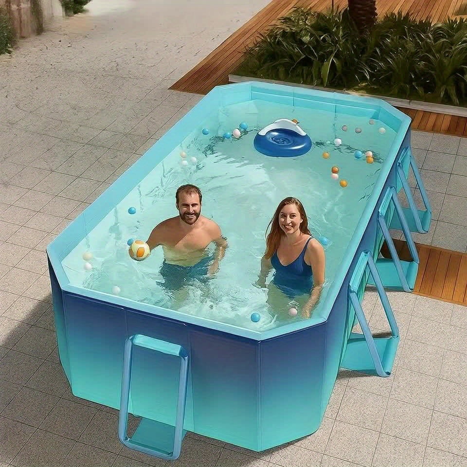 Adult Swimming Pool, Family Large Swimming Pool, Including Multiple Components, Durable PVC Material, Ideal For Outdoor Recreation, Summer Parties, Holidays And Family Gatherings
