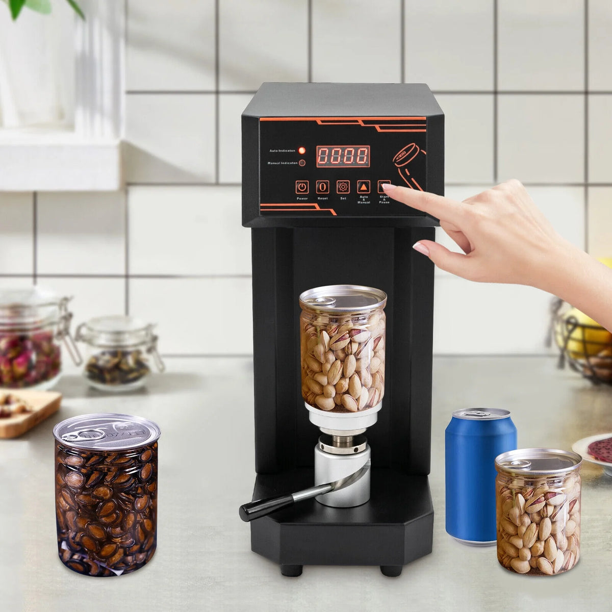 Miumaeov 70W Commercial Electric Can Sealer Machine 5.7cm Automatic Can Sealing Machine