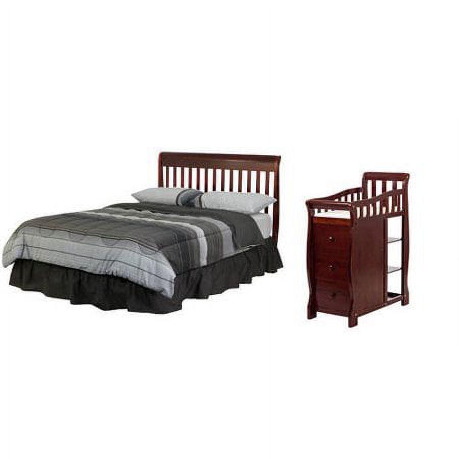 Dream On Me Brody 5-in-1 Convertible Crib with Changer. Cherry