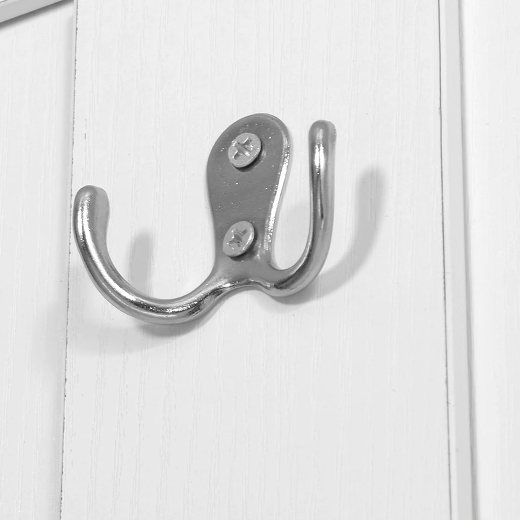 Dextrus 4-in-1 Coat Rack with 14 Hooks, Farmhouse Hall Tree with Storage Bench, Coat Hanger, Shoe Cabinet for Hallway, Living Room, White