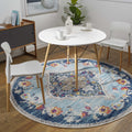 Mark&Day Area Rugs, 5ft Round Brongerga Traditional Blue Area Rug (5'3" Round)
