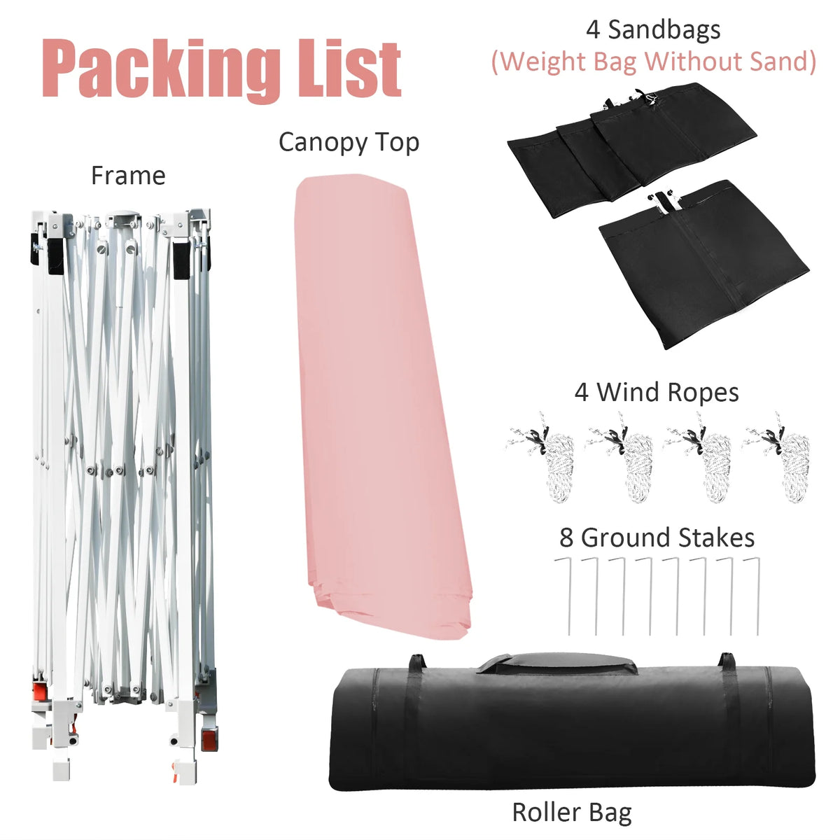 Patiojoy 10x17ft Pop up Canopy  3 Height Adjustment Folding Tent with Roller Bag White