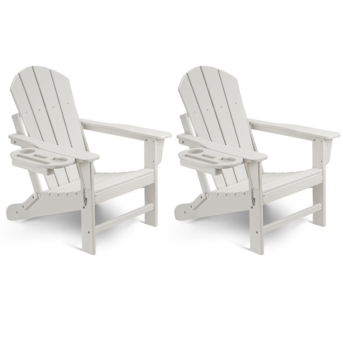 FOOWIN HDPE Plastic Adirondack Chairs Set of 4, Black