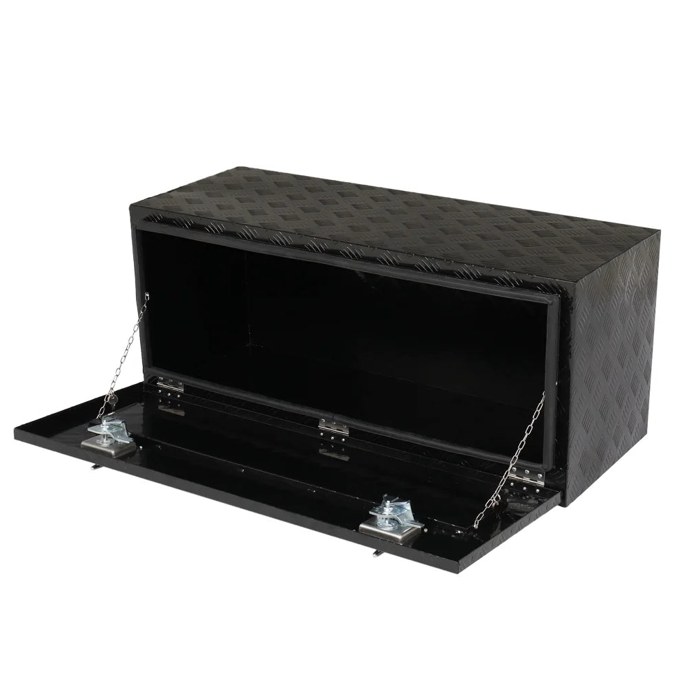 IVV Aluminum Truck Trailer Tool Box Pickup Underbody Truck Bed Storage Toolbox RV Trailer Organizer with T-Handle Latch Dual Lock Keys - Black, 42"L x 18"W x 17"H