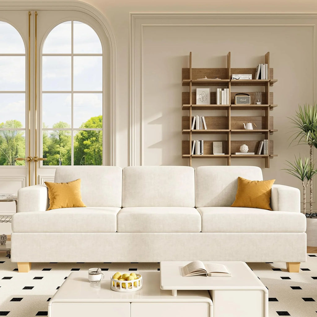 Techmilly Sofa,Comfort Modern Sofa,Extra Deep Seat,3 Seater,Living Room Apartment Lounge Sofa, Corduroy