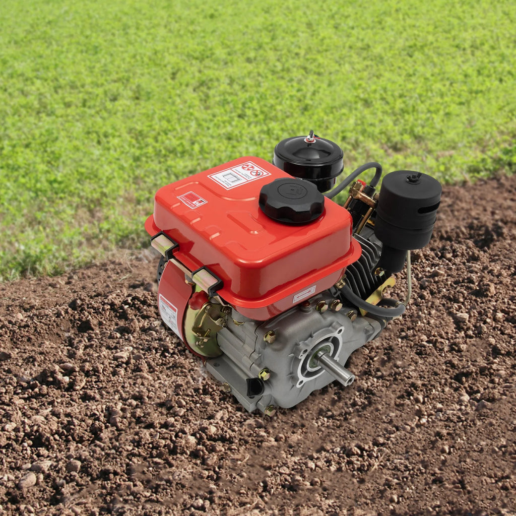 Peakora 4-Stroke 3-Horsepower Single-Cylinder Diesel Engine Recoil Start System Diesel Motor for Go Cart Mini Bike Chipper Log Splitter Lawn Mower Cement Mixer (Red)