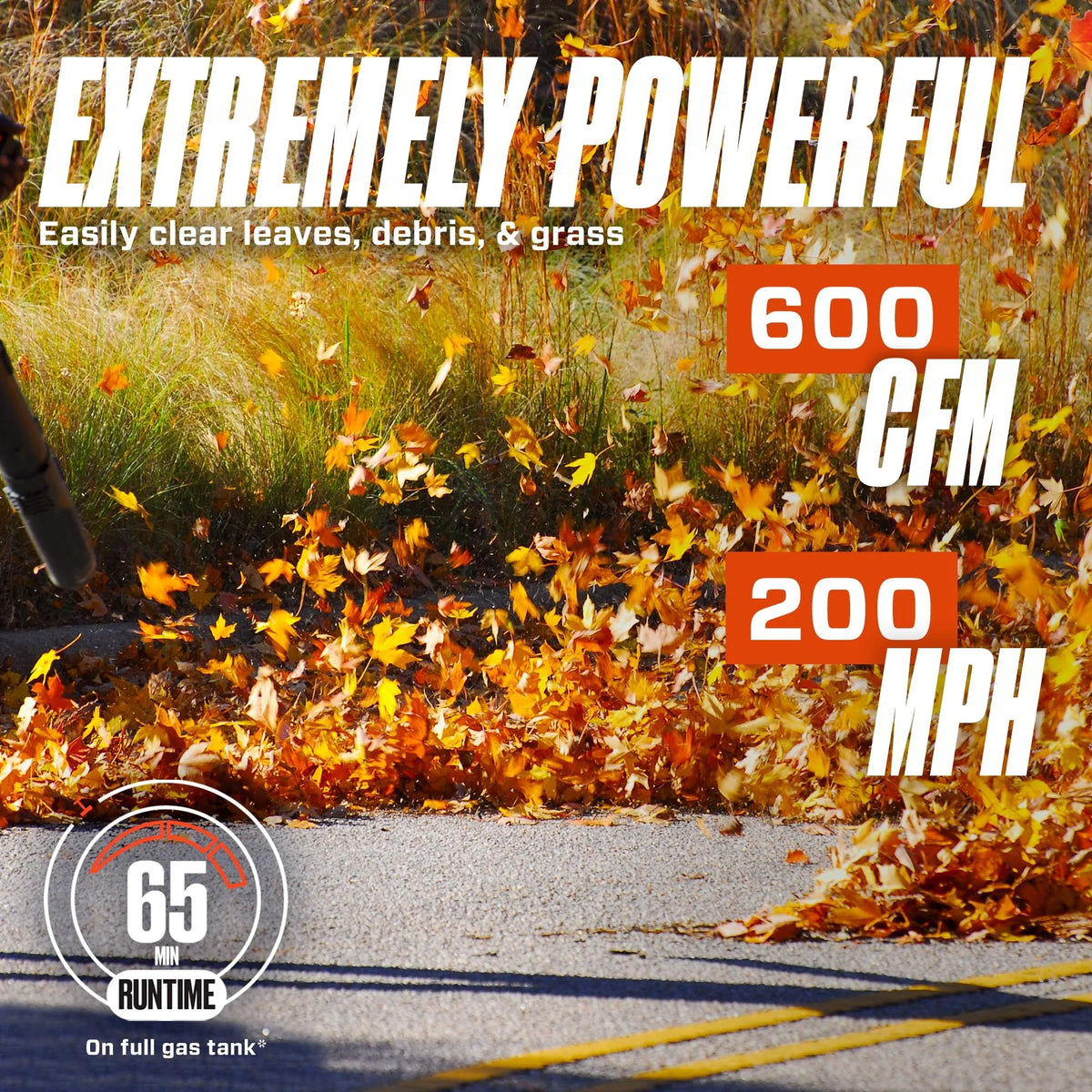 SENIX 4QL 26.5cc 4-Cycle Gas Powered Leaf Blower, 410 CFM/125 MPH, Dual-Grip Handle, Lightweight, BL4QL-L
